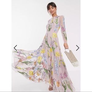 Asos edition garden floral embroidered maxi dress